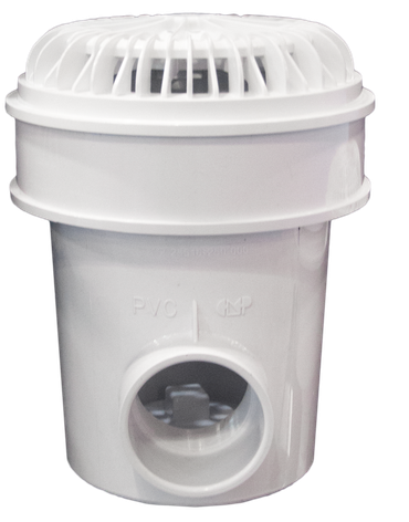 3 Inch White Nova Large Outlet Drain with Adjustable Extension Collar