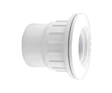 1-1/2 Inch Socket x 2 Inch Spigot White Fiberglass Pool Wall Return Fitting and Gasket