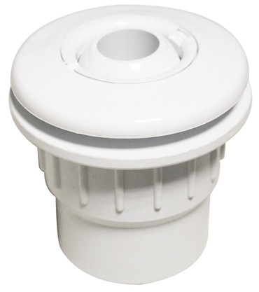 1-1/2 Inch Socket x 2 Inch Spigot White Fiberglass Wall Fitting and Flush Eyeball