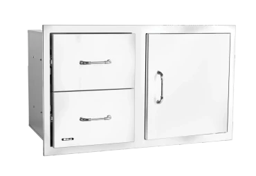 Bull 30" Stainless-Steel Reversible Single Storage Door and 2 Drawers with Reveal