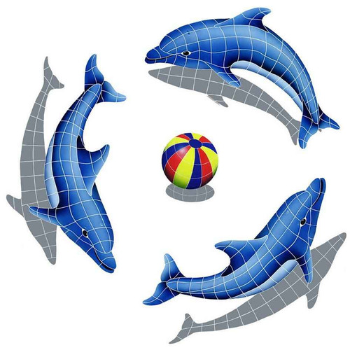 Mosaic Dolphin Group Shadow Multi Color Ball