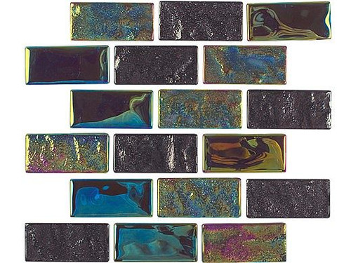 National Pool Tile Equinox 1x2 Glass Tile Multicolor