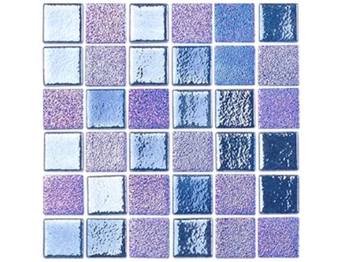 National Pool Tile Opal Glass 1x1 Tile Azure Blue