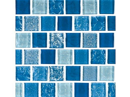 National Pool Tile Soleil 1x1 Glass Series Pool Tile Blue