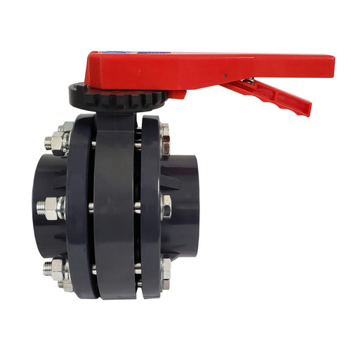 Butterfly Valve Kit, with Flanges and Hardware SCH 80 PVC 4 Inch 