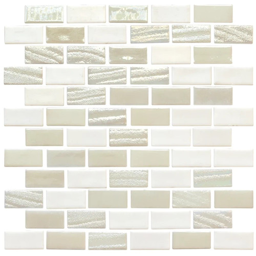 National Pool TileTuxedo White 1" x 2" 