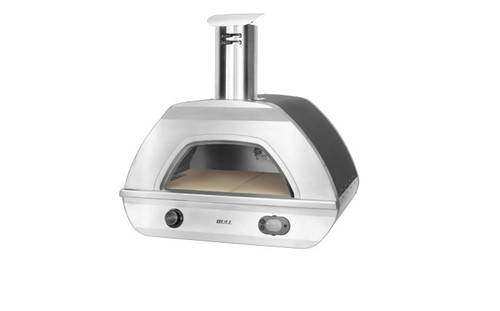 Dual fuel countertop natural gas pizza oven for outdoor kitchen and patio cooking