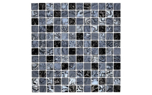 National Pool Tile Glass Iridescent Coal 1" x 1" premium glass mosaic pool tile