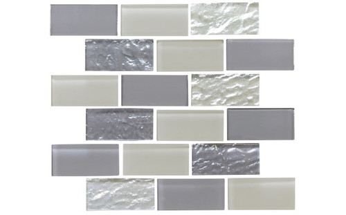 NPT Elysium Gray 2x4 iridescent glass pool tile