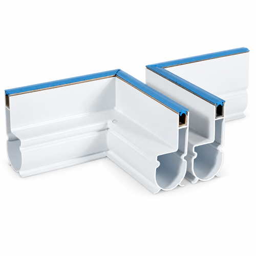 Quaker Plastics QP-7205W Streamline 90 degree outside corner fitting white