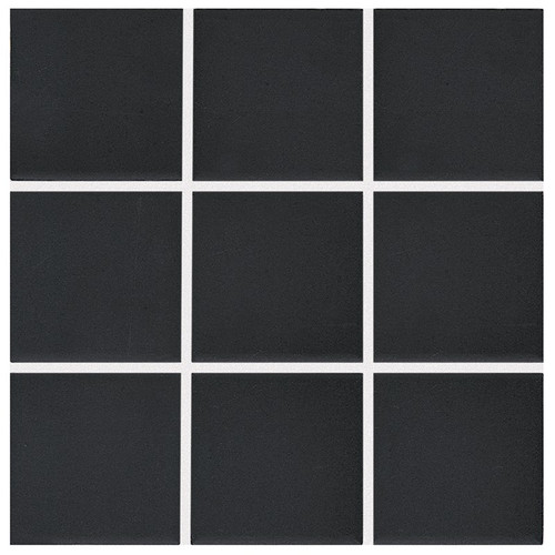 NPT Unglazed Raven Black Pool Tile 2" x 2"