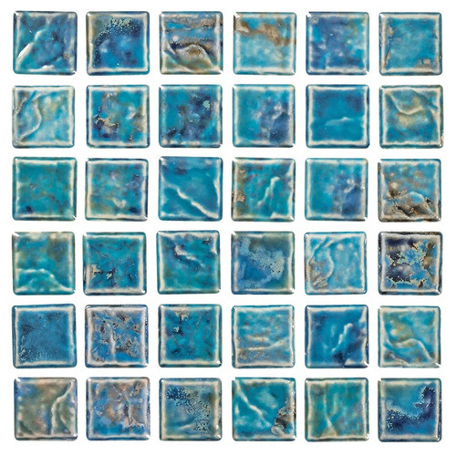 NPT Volcano Aqua Blue Pool Tile 1" x 1"