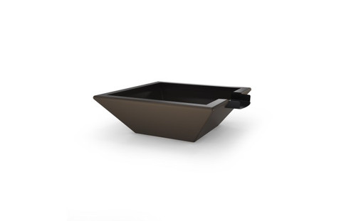 30" x 10" Water Bowl Corinthian Concrete Dark Walnut