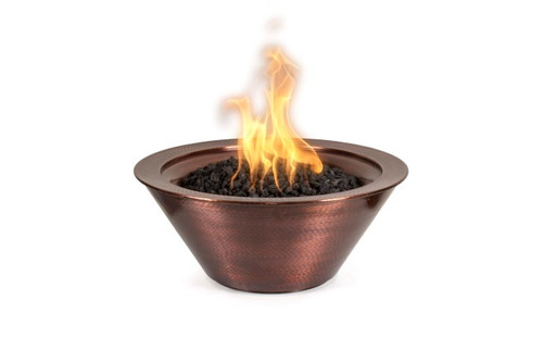 30" Cazo Hammered Copper LP Match Lit Fire Bowl
