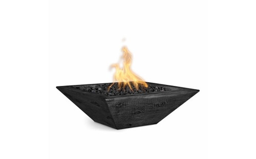 30" Ebony Maya Natural Gas Wood Grain Fire Bowl