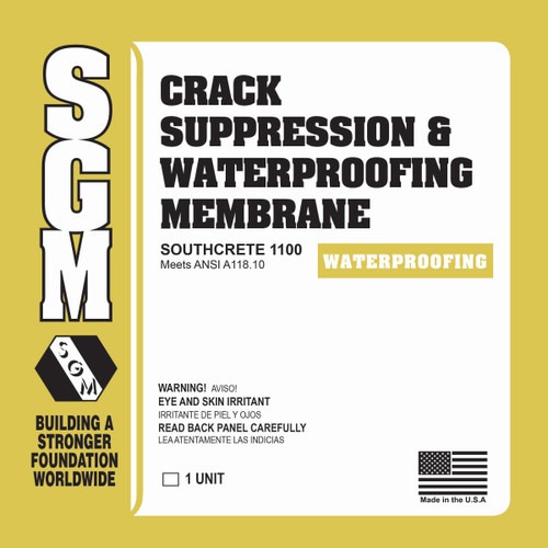 Gray/White Southcrete 1100 Crack Suppression & Waterproofing Membrane