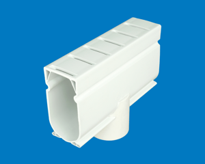 White Frontier PVC Down Adapter for Frontier Deck Drain
