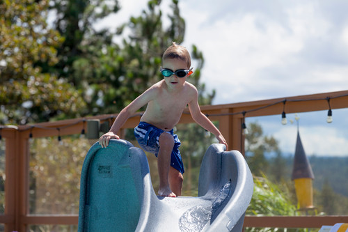 Cyclone Taupe Right Turn Pool Slide