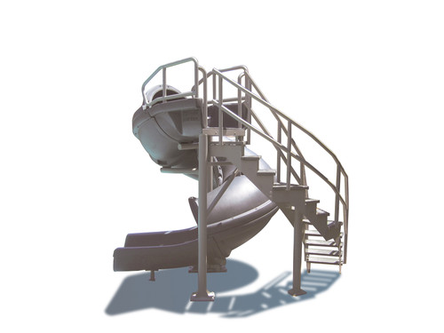Blue Closed Vortex 360° Slide with Staircase