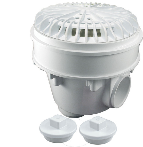 Nova 2 White Gunite Main Drain with Extension Collar