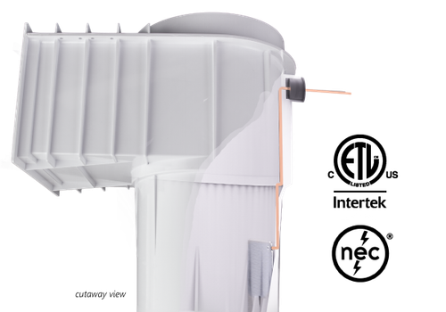 2 Inch Socket x 2.5 Inch Spigot White Pool Defender Single Port Skimmer