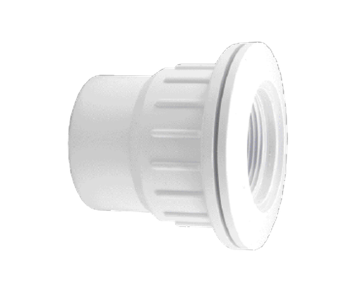 1-1/2 Inch Socket x 2 Inch Spigot Gray Fiberglass Pool Wall Return Fitting and Gasket