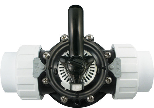 1.5 Inch Socket Black HydroSeal 2-Way Diverter Valve with Unions