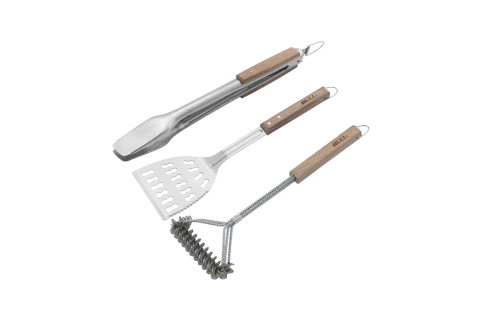Bull 3 Piece BBQ Wooden Handle Tool Set