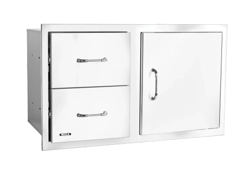 Bull 30" Stainless-Steel Reversible Single Storage Door and 2 Drawers with Reveal