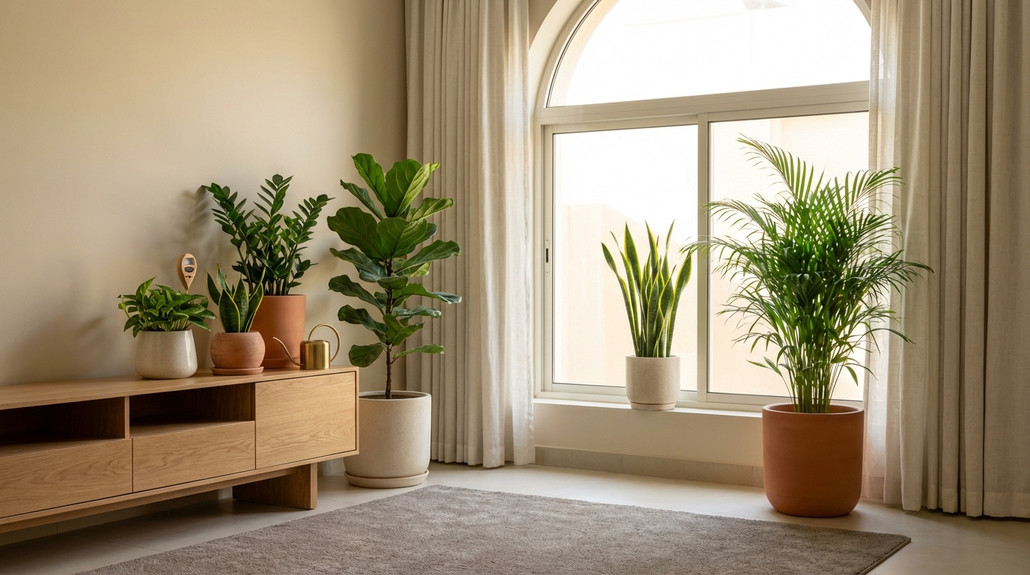 مشاكل النباتات الداخلية الشائعة في المنازل الحارة في منازل السعودية