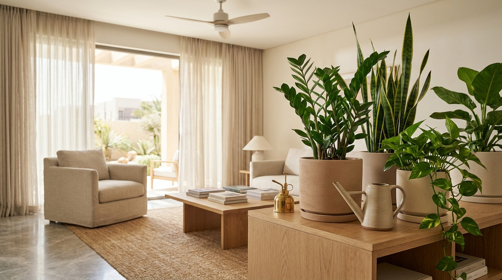 أفضل النباتات الداخلية للمكاتب في الدول الحارة في منازل الإمارات