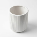 White Ribbed Plant Pot