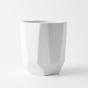 White Faceted Plant Pot