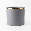 Decorative Gold & Grey Plant Pot