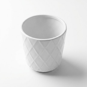 White Quilted Plant Pot