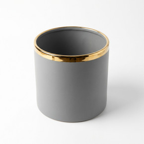 Decorative Gold & Grey Plant Pot