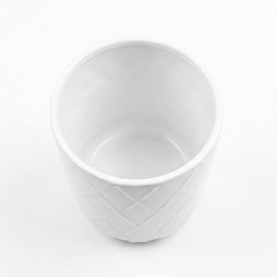White Quilted Plant Pot