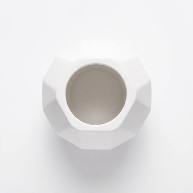 White Faceted Plant Pot