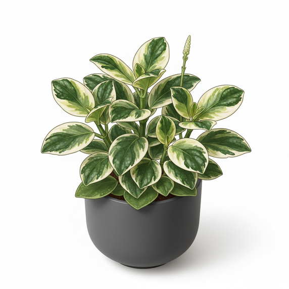 Variegated Baby Rubber Plant 'Variegata'