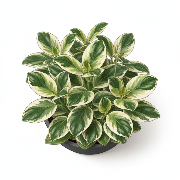 Variegated Baby Rubber Plant 'Variegata'