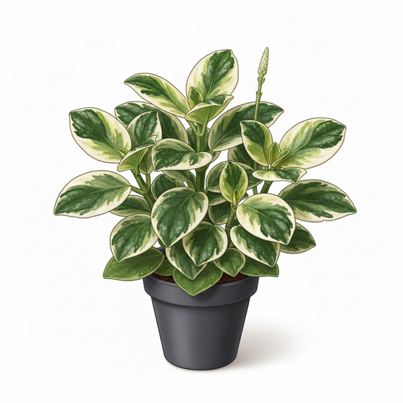 Variegated Baby Rubber Plant 'Variegata'
