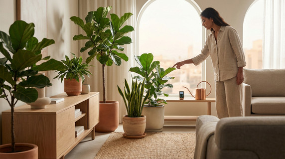 كيفية العناية بالنباتات الداخلية خلال حرارة الصيف في منازل الإمارات