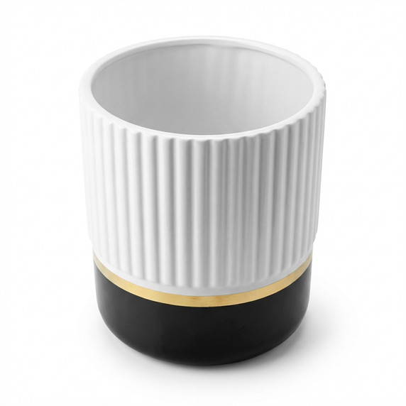 Ceramic Planter with Gold Band