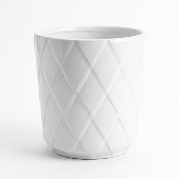 Diamond Pattern Ceramic Planter