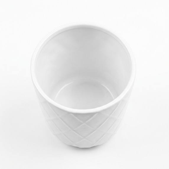 White Quilted Plant Pot