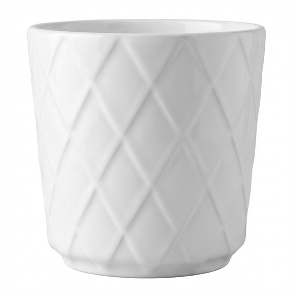 White Quilted Plant Pot