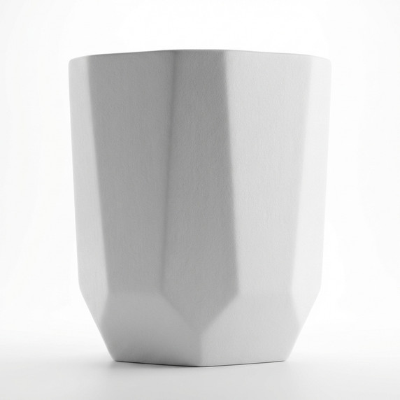 White Faceted Plant Pot