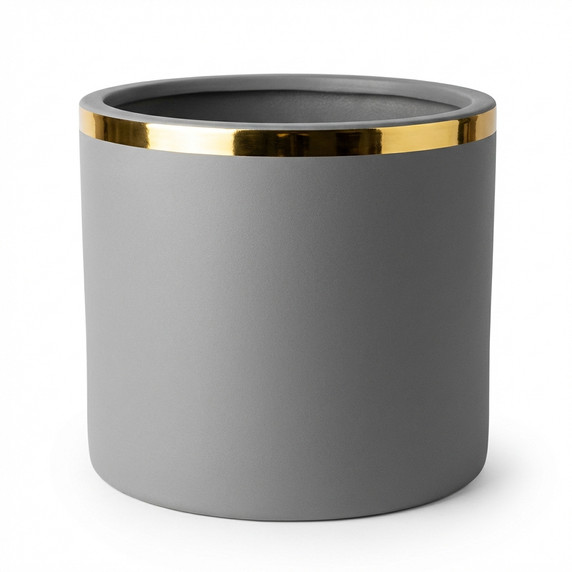 Decorative Gold & Grey Plant Pot