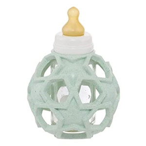 Hevea 2 IN 1 BABY GLASS BOTTLE WITH UPCYCLED STAR BALL COVER - MINT Hevea 2 IN 1 BABY GLASS BOTTLE WITH UPCYCLED STAR BALL COVER - MINT