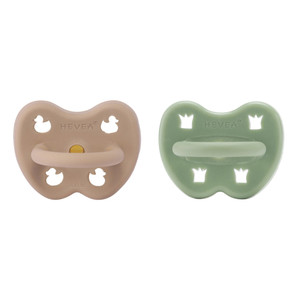 HEVEA PACIFIER 2-PACK 3-36 MONTHS - TAN BEIGE & MOSS GREEN Orthodentic HEVEA PACIFIER 2-PACK 3-36 MONTHS - TAN BEIGE & MOSS GREEN Orthodentic